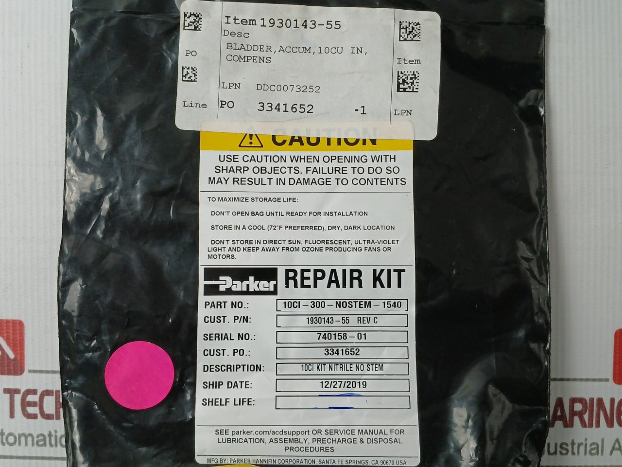 Hydril Ad614-rk Hydraulic Regulator Manual Repair Kit 1.5" 5K–3K 10290295 Rev N