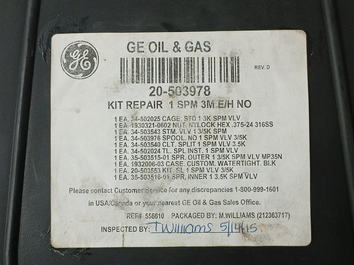 Ge 20-503978 Repair Kit 1