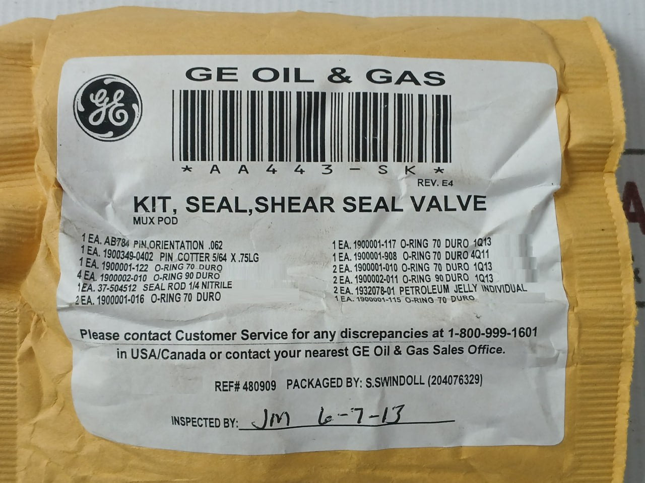 Hydril Aa443-rk Shear Seal Valve Repair Assembly Kit 84-p96 G20127 Aa288 Ag223