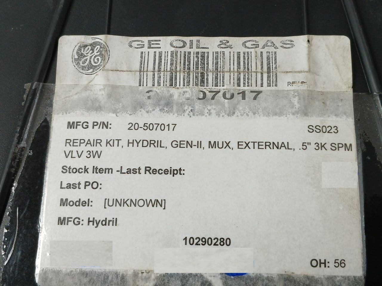 Hydril 20-507017 Repair Kit For Gen-ii Mux External 0.5" 3K Spm Valve 34-506995
