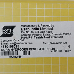 Esab 4330196525 Hydrogen Multi Stage Regulator 0-4000Psi 0-280Bar