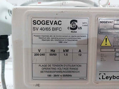 Leybold Sv 40 Bifc Sogevac Rotary Vane Vacuum Pump 1000 Mbar 180-264V V1.40