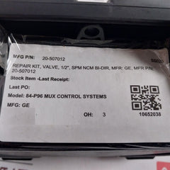 General Electric 20-507012 Repair Kit For 1/2" Spm Bi-directional Valve Rev C