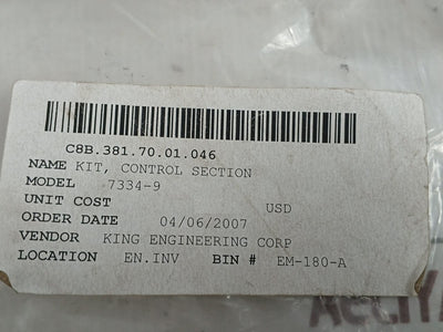 King-gage 7334-9 Control Section Service Kit 7926