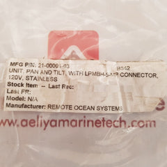 Remote Ocean Systems 21-00001-03 Pan And Tilt Unit Pt-10 120Vac 316Ss