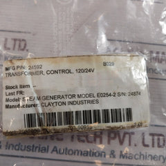 Honeywell At72D 1089 Control Circuit Transformer E0254-2 24V