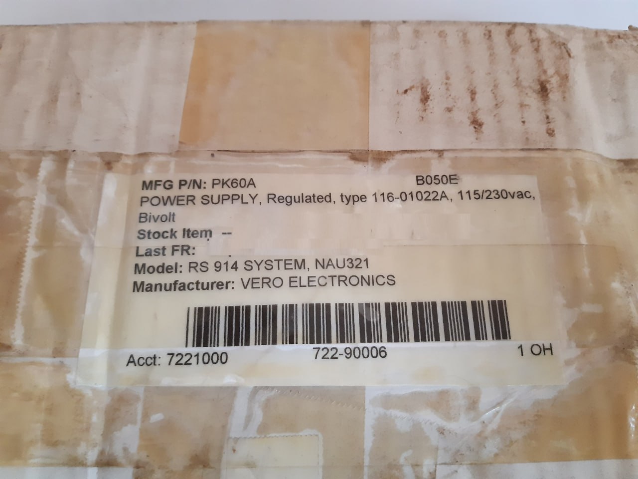 Vero 116-010022A Power Supply Bivolt Pk60 A 115V