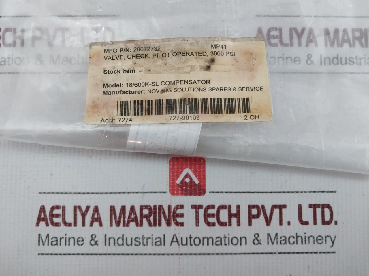 Kepner Pilot Operated Check Valve 3000Psi 2712P6