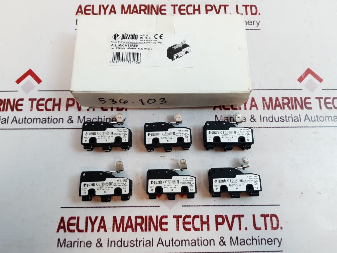 Lot of 3X PIZZATO MK V11R59 Microswitch With Roller Lever GB14048.5 250V 16A