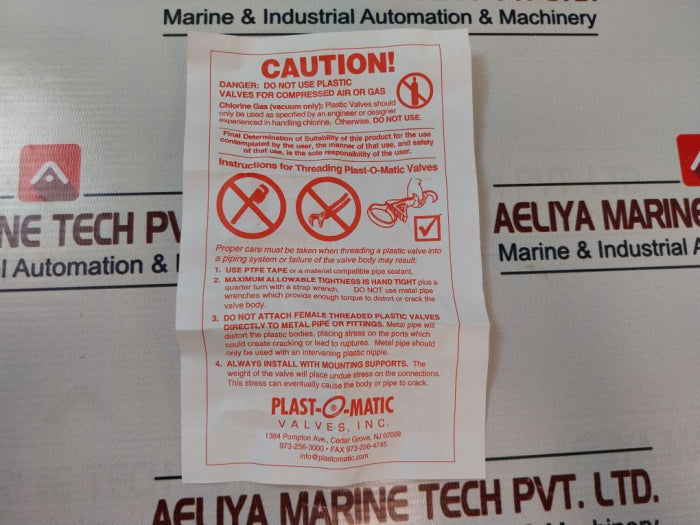 Plast-o-matic Ckm050V-pv 1/2” Check Valve