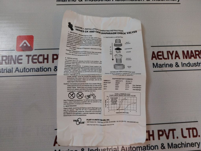 Plast-o-matic Ckm050V-pv 1/2” Check Valve