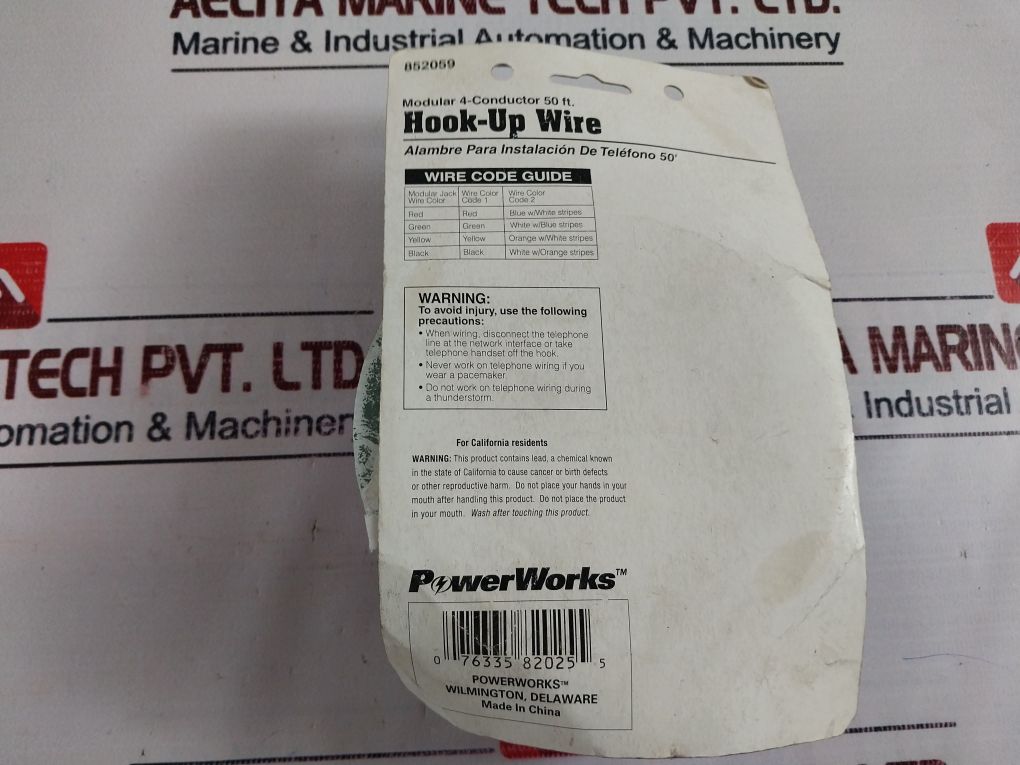 Powerworks 852059 Hook-up Telephone Wire 208-2850
