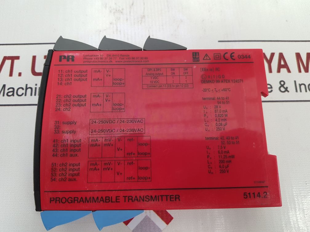 Pr Electronics 5114B Programmable Transmitter 5114S407/5114B2B