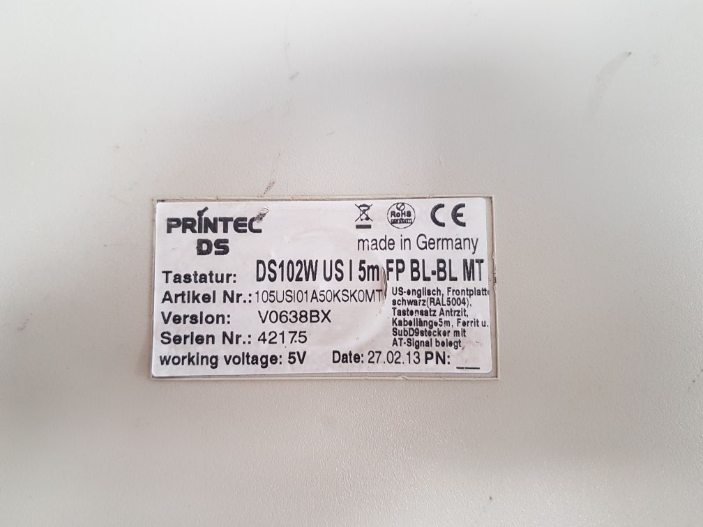 Printec 105Usi01A50Ksk0Mt Keyboard 5V