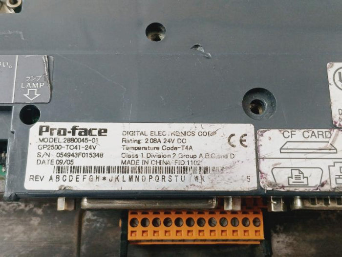 Pro-face 2880045-01 Operator Interface Touch Panel Gp2500-tc41-24V 1102