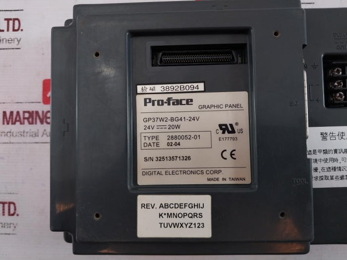 Pro-face Gp37W2-bg41-24V Touchscreen Graphic Panel 24V---20W (Not Working)