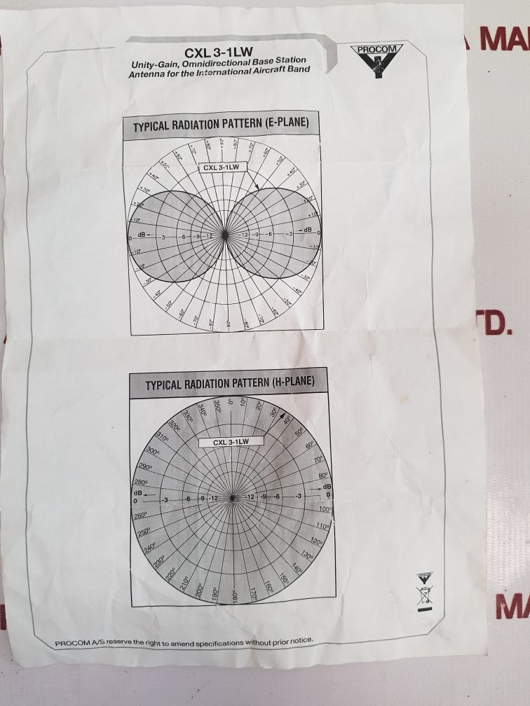 Procom Cxl 3-1Lw Base Station Antenna