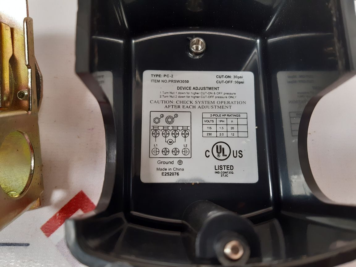 Prsw3050 Pressure Switch Pc-2