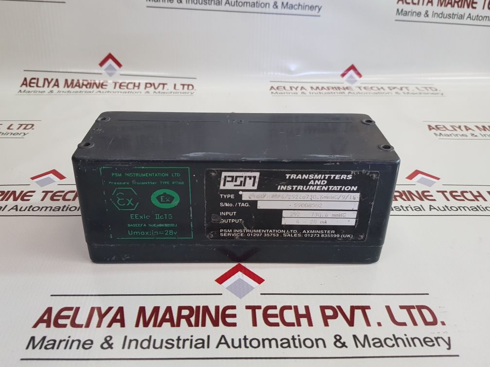 Psm 296a/h1/p6/292 to 730.6mmwg/9/is pressure transmitter