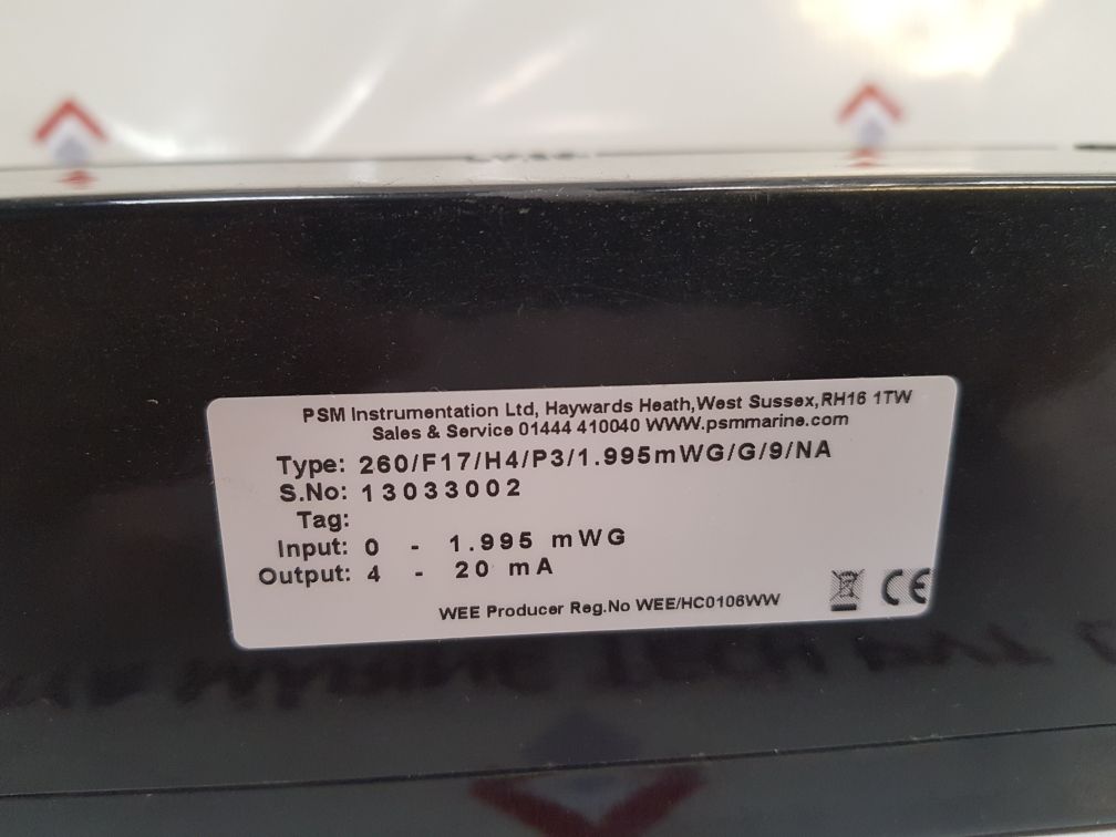 Psm Instrumentation 260/F17/H4/P3/1.995Mwg/G/9/Na