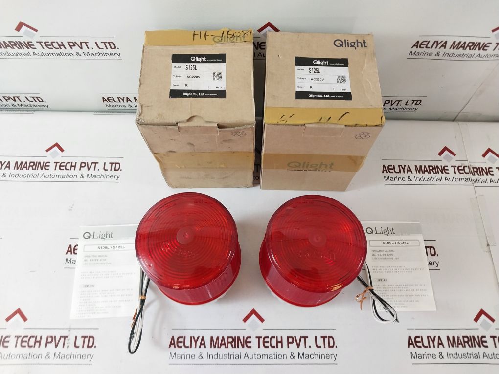 Qlight S125L Red Led Steady/Flashing Signal Light Ac220V 0.030A