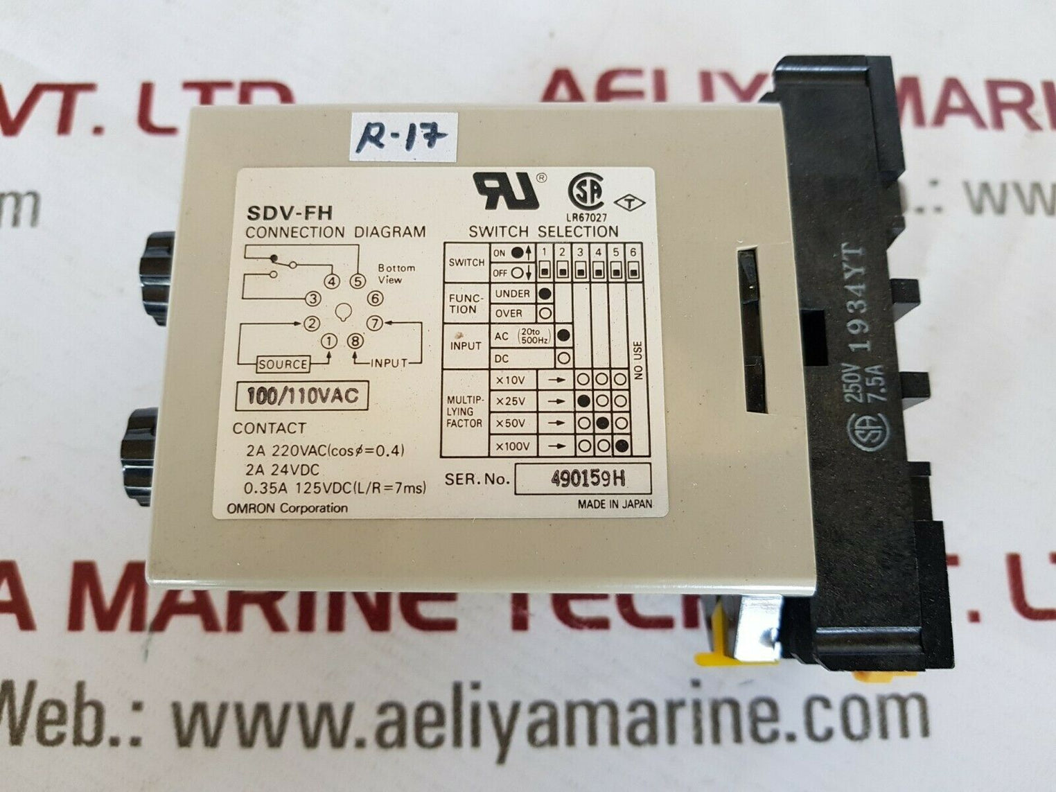 Omron Sdv-fh6 Voltage Sensor With Base 100/110Vac 24Vdc