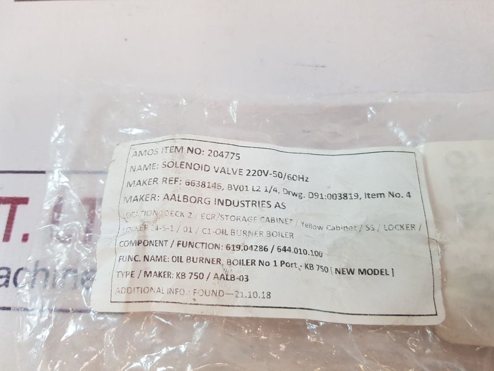 Rapa Bv01 L2 1/4 Solenoid Valve Coil 220V-50/60Hz
