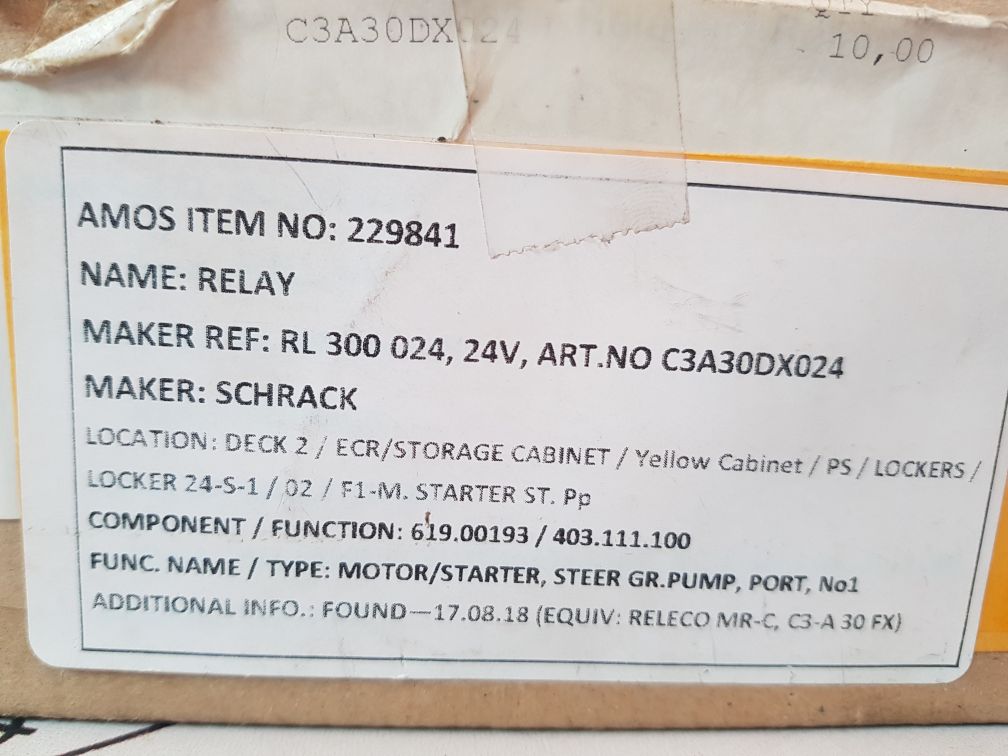 Releco C3-a 30 Fx/...V Relay Dc24V Mrc