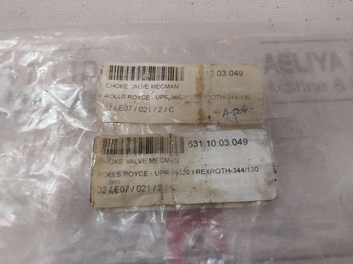 Rexroth 344/130 Check-Choke Valve 631.10.03.049