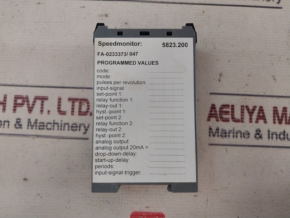 Rheintacho 5823.200 Programmable Speed Monitor 24Vdc