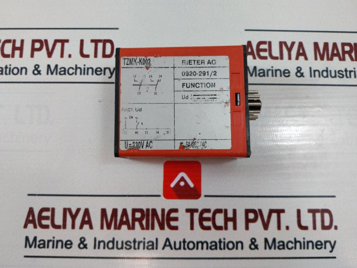 Rieter 0920-291/2 Safety Relay Timer 230V Ac 6A/250 Vac