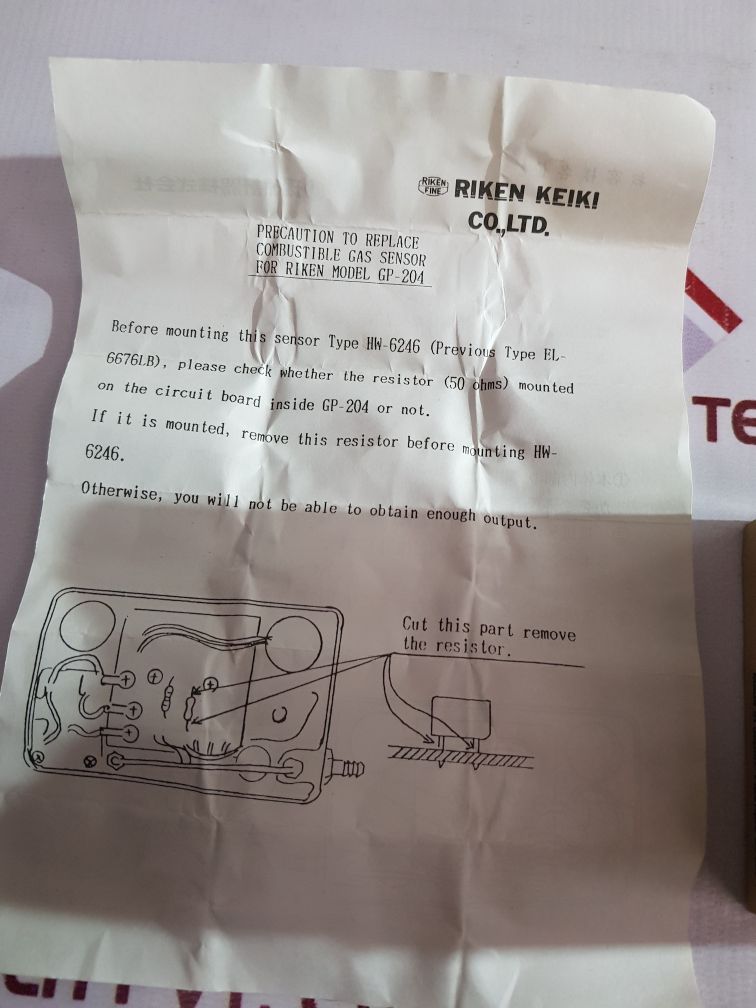 Riken Keiki Hw-6246 Gas Sensor
