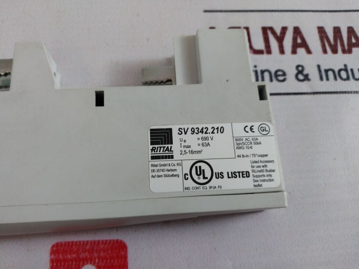 Rittal Sv 9342.210 3Ph Busbar Adapter 63A 690V