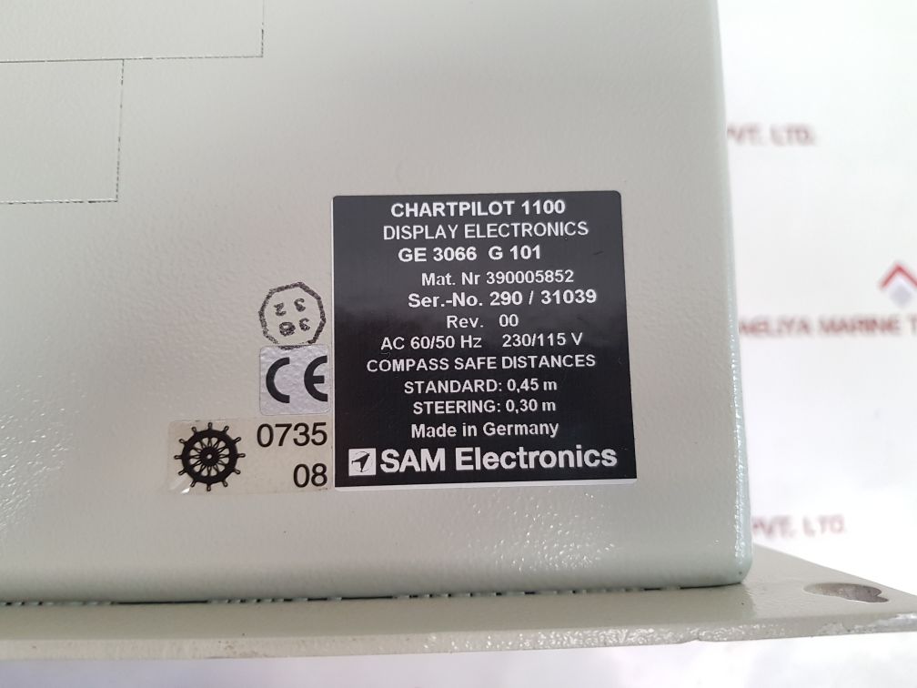 Sam Electronics Chartpilot 1100 Display Electronics Ge 3066 G 101 (Not Working)