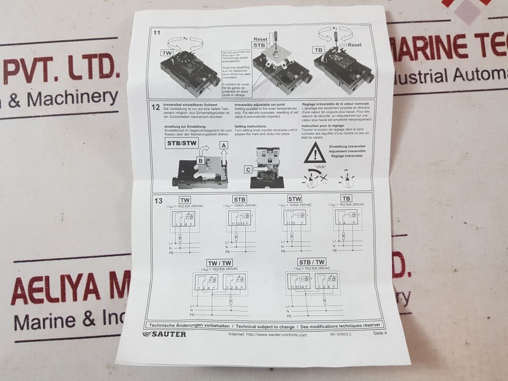 Sauter rak582.4/3726 temperature limiter/thermostat