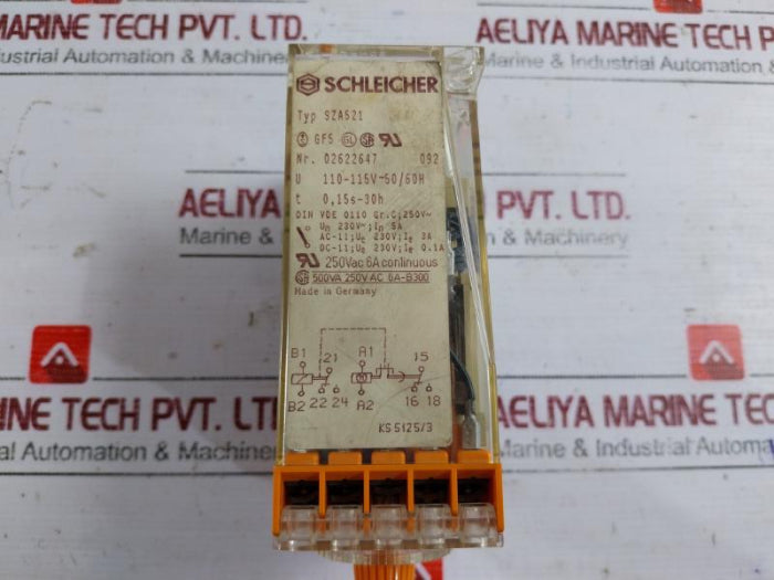 Schleicher Sza521 Inert Gas Generator Time Relay 110-115V 50/60Hz 0.15S-30H