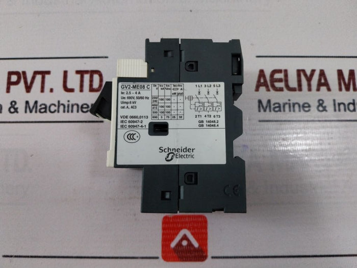 Schneider Eiectric Telemecanique Gv2Me08 Motor Circuit Breaker 2.5-4A