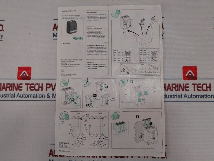 Schneider Electric Easy Pact Cvs100B Circuit Breaker Lv510313 50/60Hz