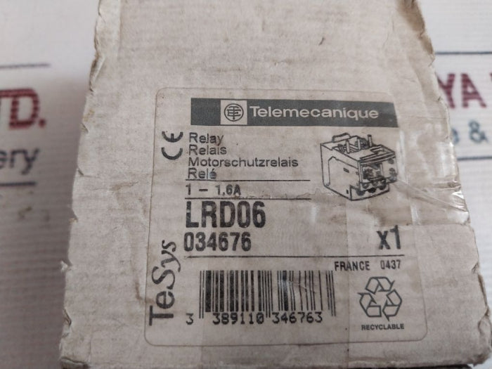 Schneider Electric/Telemecanique Lrd 06 Overload Relay With Contactor 1-1.6 A