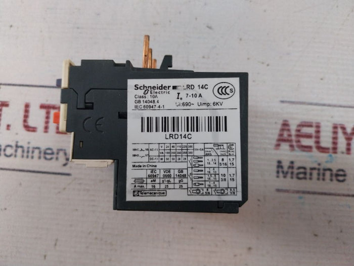 Schneider Electric Lrd 14C Thermal Overload Relay Iec 60947-4-1 10A