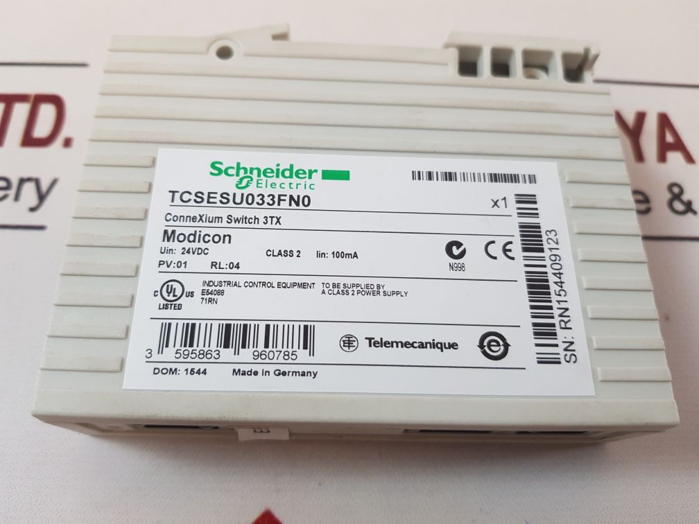 Schneider Electric Tcsesu033Fn0 Ethernet Connexium Switch 3Tx