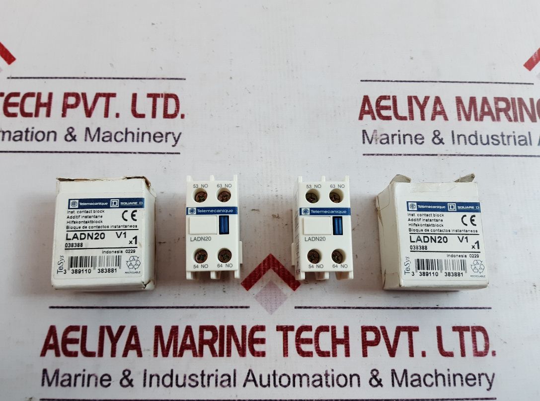 Lot of 2X Telemecanique ladn20 Auxiliary Contact Block BS 4794 690V 038388