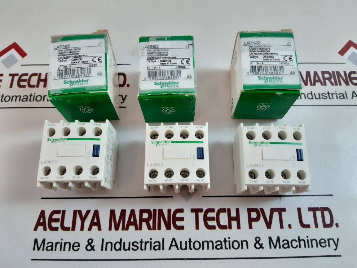 Lot of 4X SCHNEIDER ELECTRIC LADN22 Auxiliary Contact Block Unit A600 Q600 690V