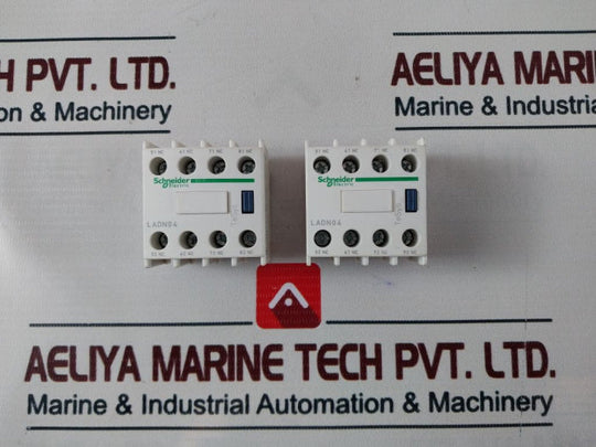 Lot of 2X Schneider Electric Ladn04 Auxiliary Contact Block