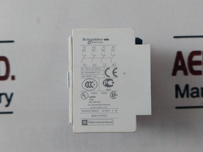 Lot of 2X Schneider Electric Ladn04 Auxiliary Contact Block