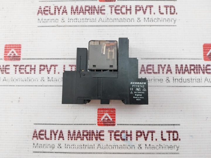 Schrack Pt570024 Relay With Pt78742 Base 24V Dc