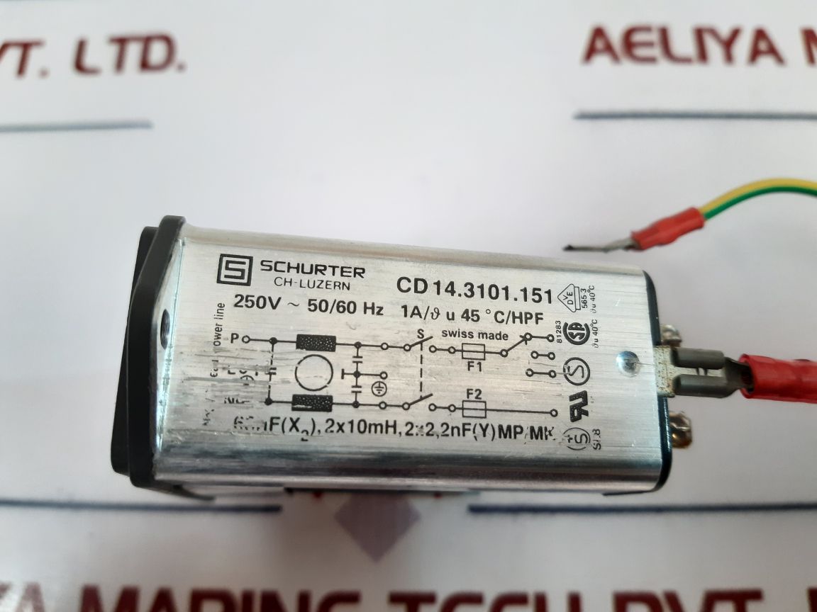 Schurter Cd 14.3101.151 Power Entry Module With Filter