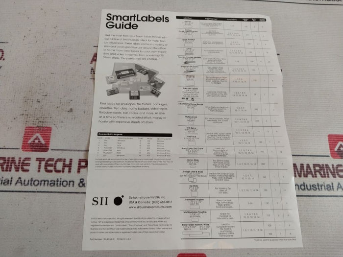 Seiko Instruments Slp 440 Smart Label Thermal Printer 100-240V 47-63Hz 0.48A