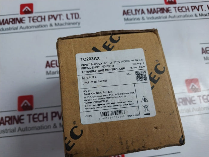 Selec Tc203Ax Temperature Controller W/ Single Display Relay 85-270V Ac/Dc