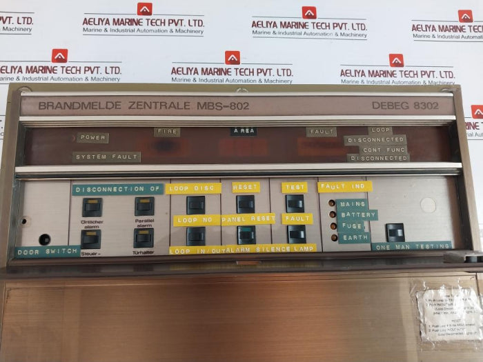 Servoteknikk Mbs-802 Debeg 8302 Fire Alarm Control Panel 220V 50Hz 2A
